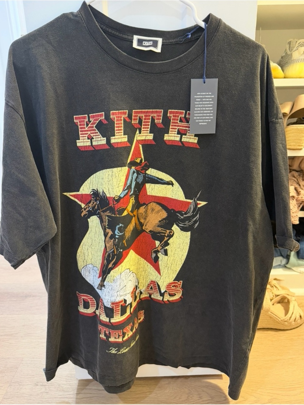 Kith Black Graphic Dallas Texas Kids Tee with Red & Yellow Accents